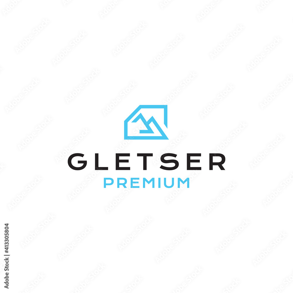 letter G mountain logo design with simple style unique vector
