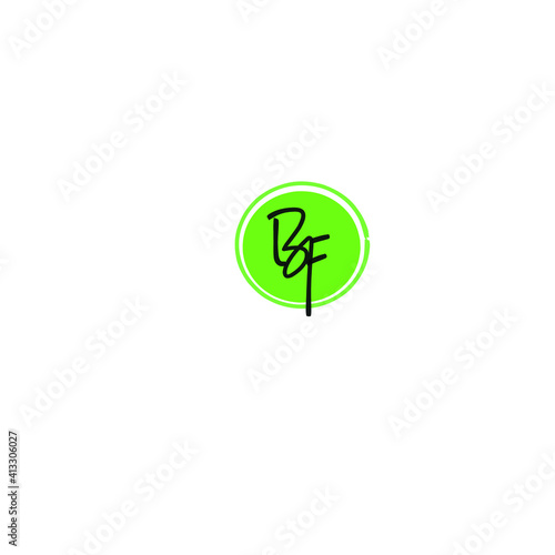Bf initial handwriting logo for identity