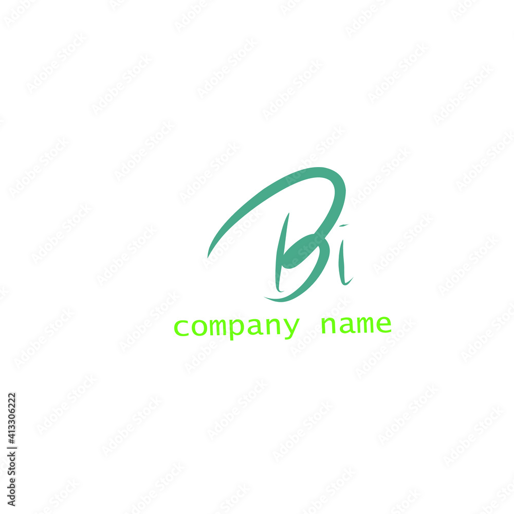Bi initial handwriting logo for identity Bi initial handwriting logo for identity