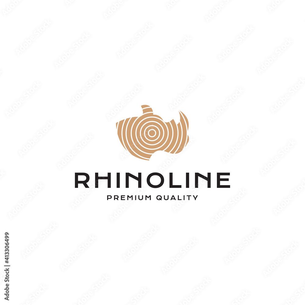 outline rhinoceros line art logo vector icon outline rhinoceros line art logo vector icon