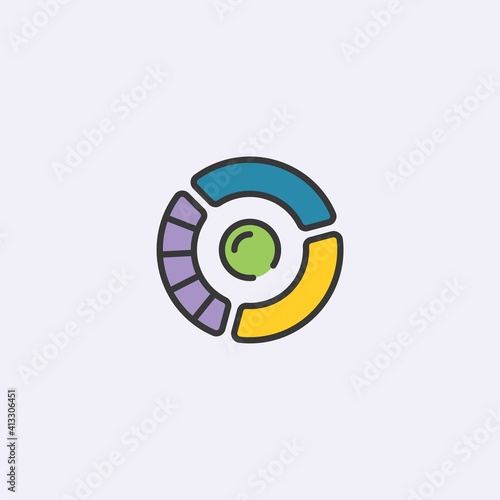 Free Download Vector color flat chart diagram icon illustration - GFXLoad