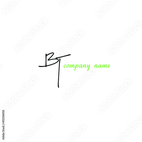BT initial handwriting logo for identity