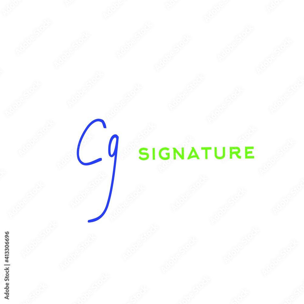 Obraz premium Cg initial handwritten logo for identity
