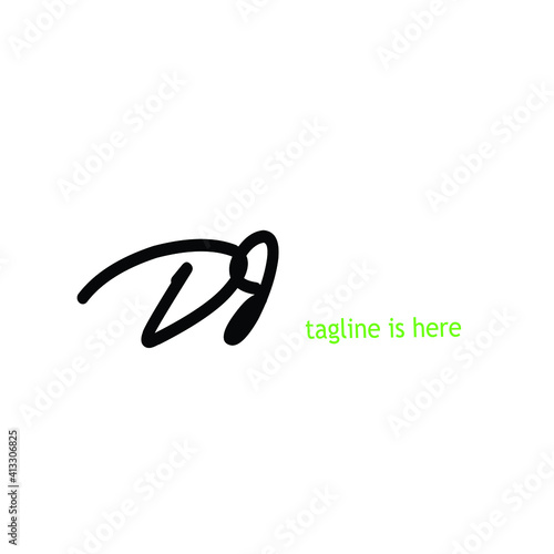 Dd initial handwriting logo for identity