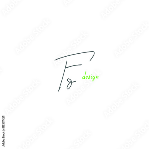 Fd initial handwriting logo for identity