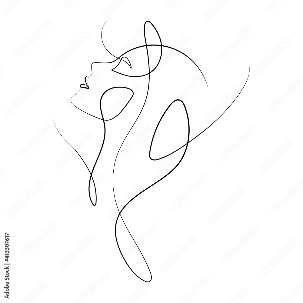 Vector Illustration of Beautiful Female Face Line Art Drawing. Good for Cover, Poster, T-Shirt, Graphic Design Print, and others. Vector Illustration of Beautiful Female Face Line Art Drawing. Good for Cover, Poster, T-Shirt, Graphic Design Print, and others.