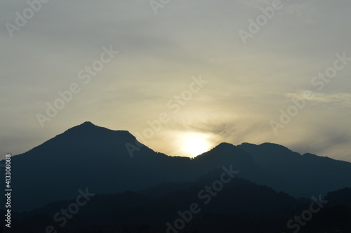 sunset over the mountains