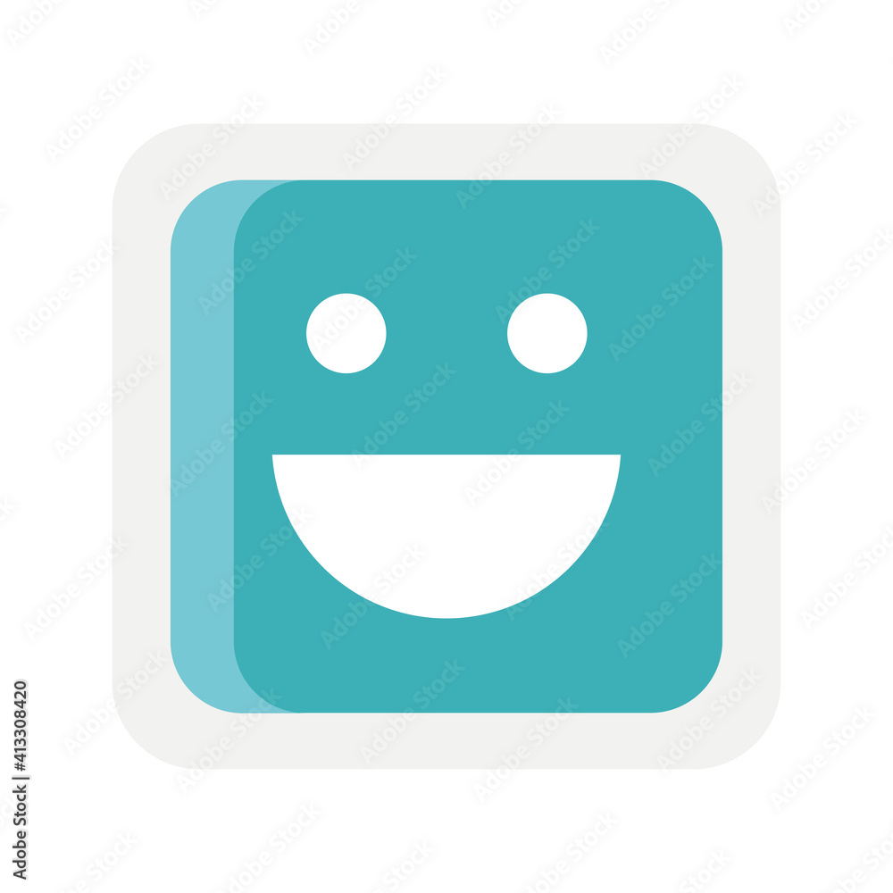 blue emoji square happy face vector illustration design blue emoji square happy face vector illustration design