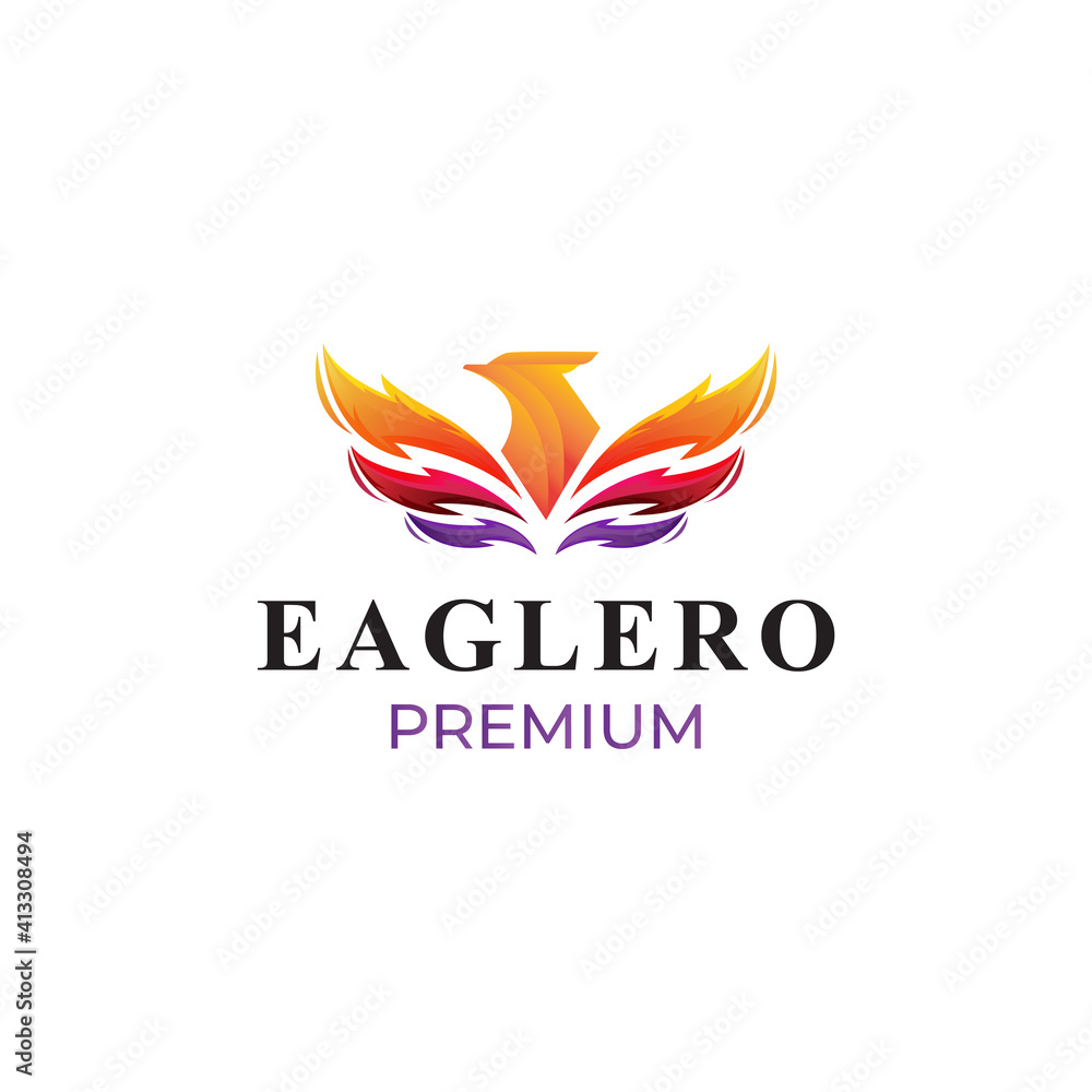 color full eagle logo design with modern style unique vector color full eagle logo design with modern style unique vector