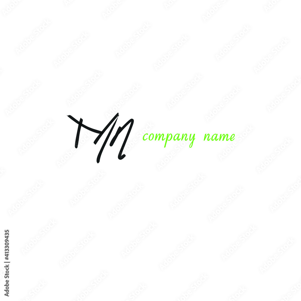 Mn initial handwritten logo for identity