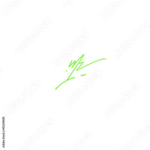 mz initial handwriting logo for identity