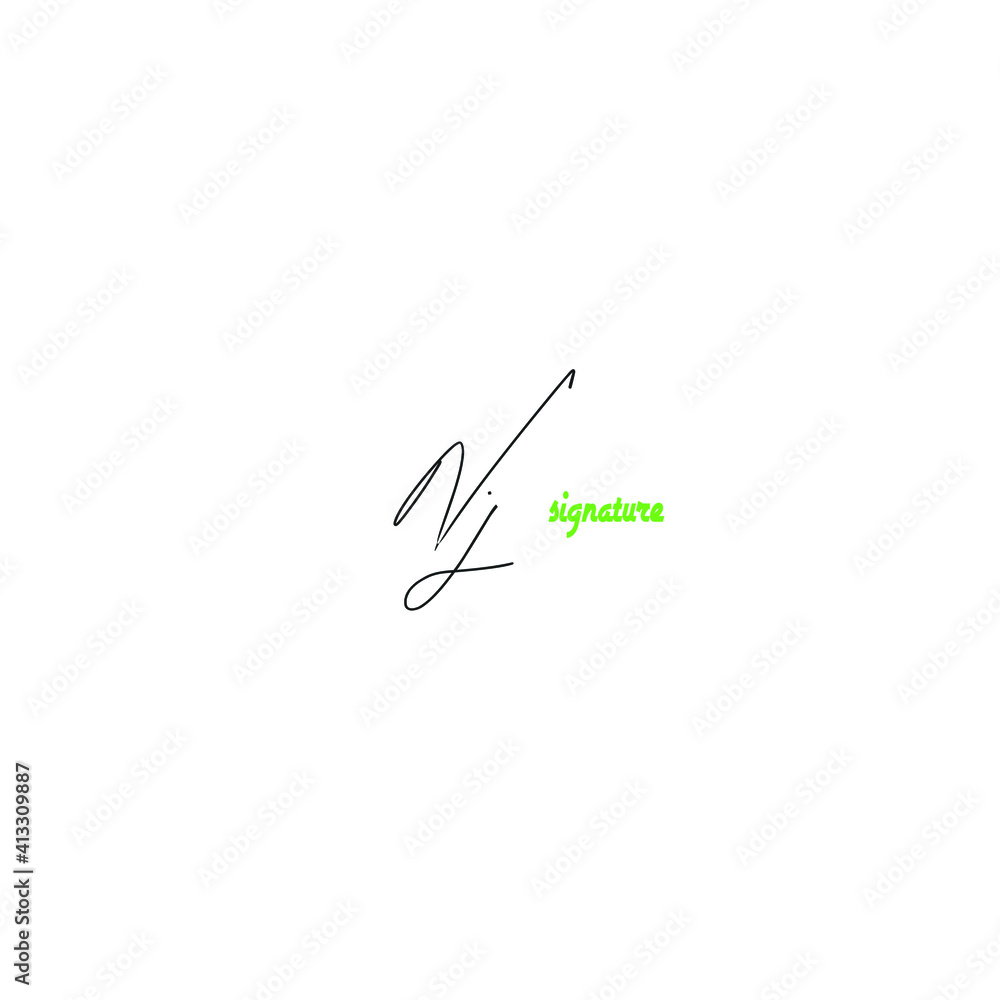 Nj initial handwriting logo for identity Nj initial handwriting logo for identity
