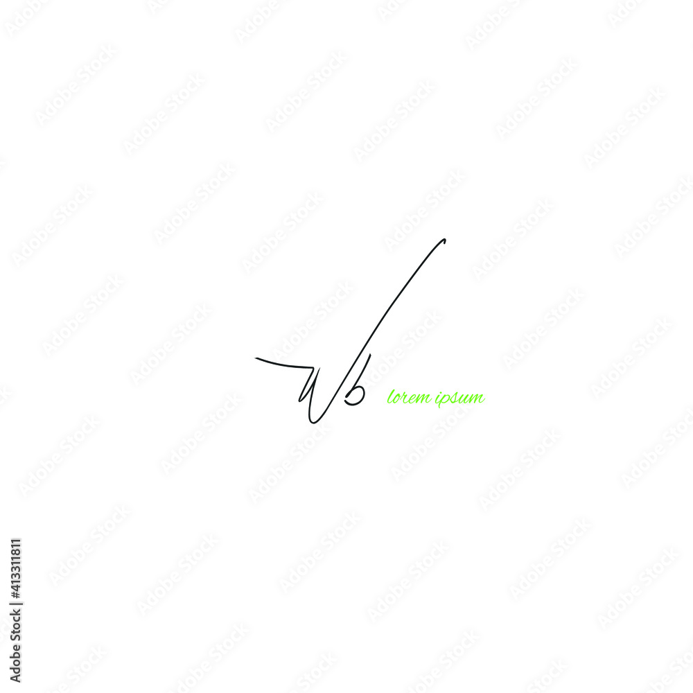 wb handwritten initial logo for identity wb handwritten initial logo for identity