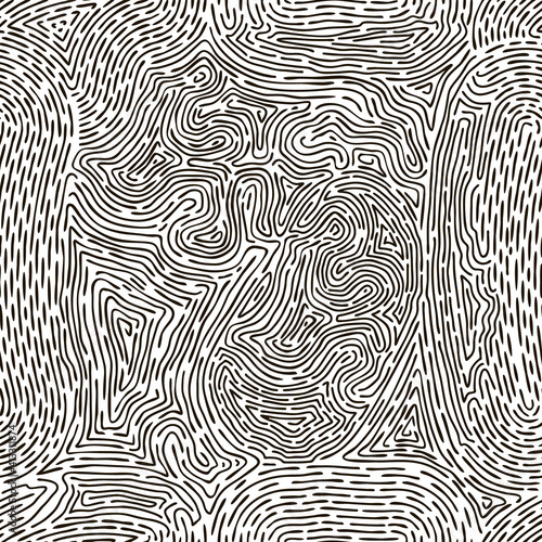 Fingerprint seamless pattern. Human thumb fingerprints lines, abstract fingerprint grid. Finger mark vector background illustration. Finger pattern silhouette, unique biometric press