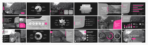 Geometric Graphic Design Project Proposal Presentation. Infographic Slide Template. For use in Presentation, Flyer and Leaflet, SEO, Marketing, Webinar Landing Page Template, Website Design, Banner.