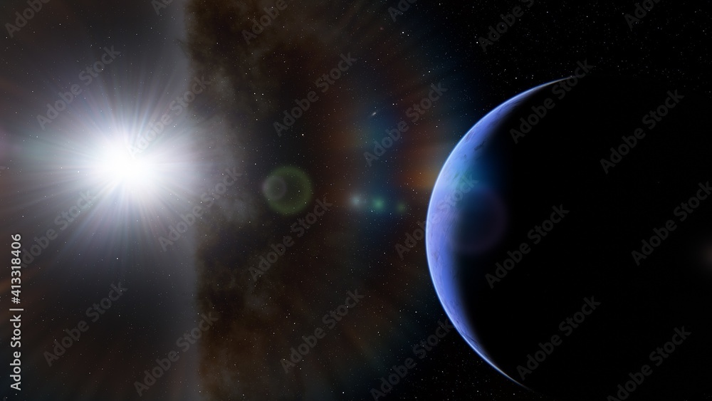 Obraz premium Planets and galaxy, science fiction wallpaper. Beauty of deep space. Billions of galaxy in the universe Cosmic art background 3d render