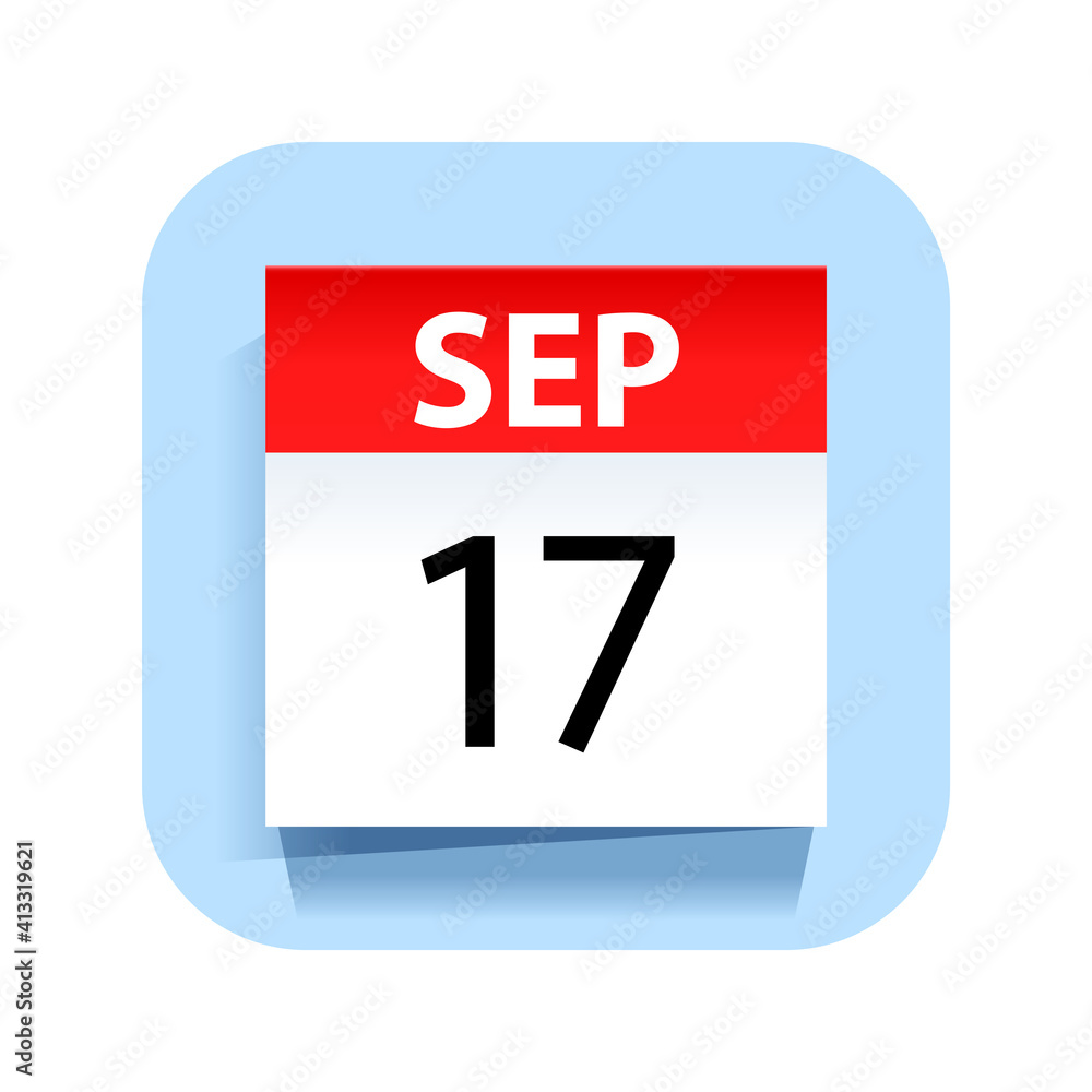 September 17. Calendar Icon. Vector Illustration. September 17. Calendar Icon. Vector Illustration.