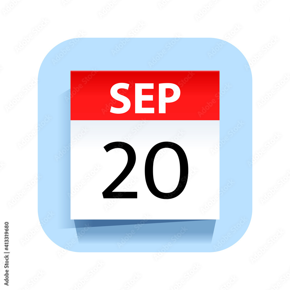 September 20. Calendar Icon. Vector Illustration. September 20. Calendar Icon. Vector Illustration.