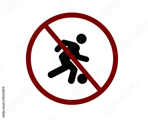 no football vector icon.  Editable stroke. Linear symbol for use on web and mobile apps, logo, Print media. Line illustration. Vector isolated on white  background
