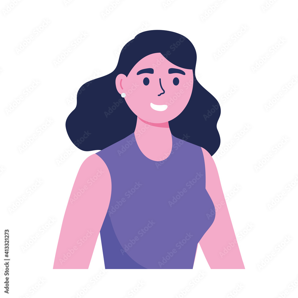 happy young woman avatar character vector illustration design happy young woman avatar character vector illustration design