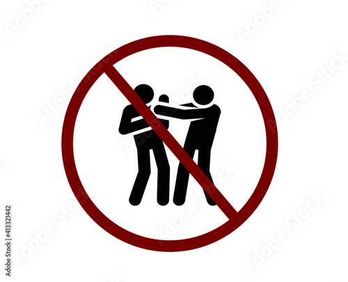 no fighting vector icon.  Editable stroke. Symbol in Line Art Style for Design, Presentation, Website or Apps Elements. Pixel vector graphics - Vector