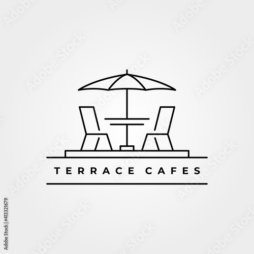 terrace icon line art logo vector minimalist illustration design