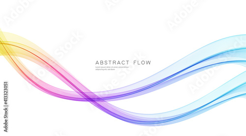 Abstract shiny color spectrum wave design element