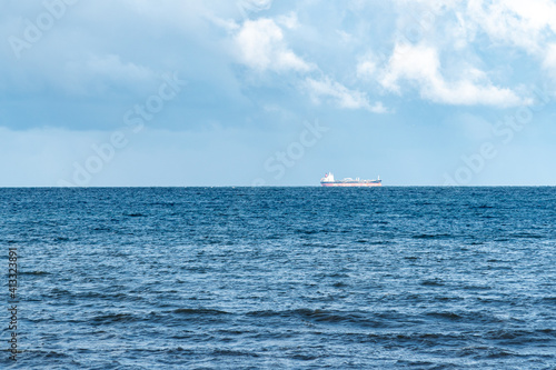 Panoramic view of the "Ostsee" with a ship in the back