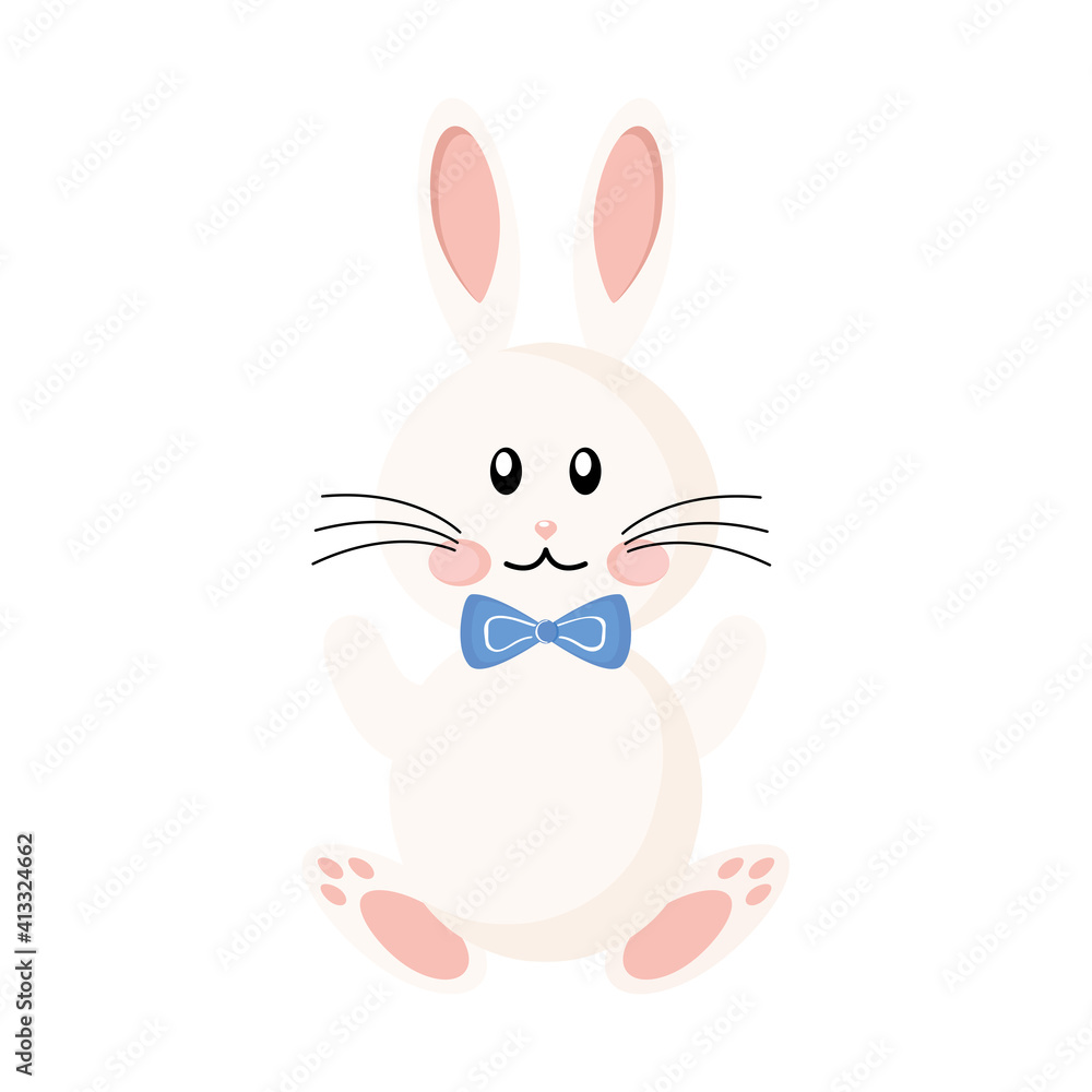 cute easter rabbit with bowtie character vector illustration design cute easter rabbit with bowtie character vector illustration design