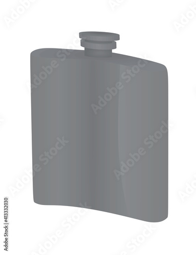Metal alcohol bottle flask. vector