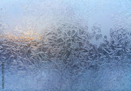 Beautiful ice patterns on winter window