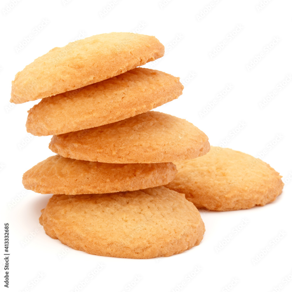stacked short pastry cookies isolated on white background stacked short pastry cookies isolated on white background