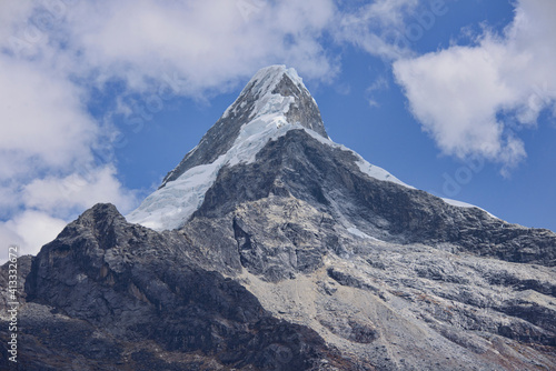 Artesonraju, the peak that inspired the Paramount Pictures logo, Santa Cruz trek, Cordillera Blanca, Ancash, Peru