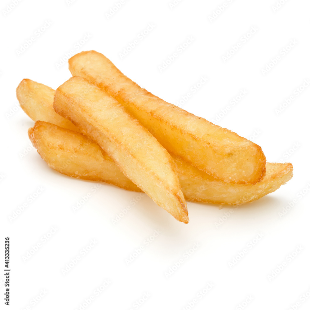 French Fried Potatoes isolated on white background French Fried Potatoes isolated on white background