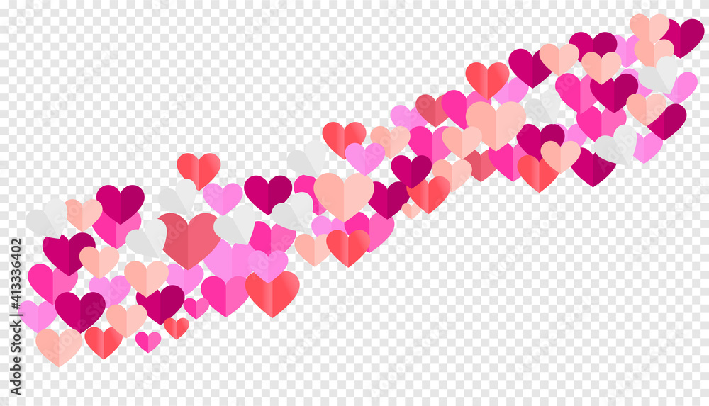 Valentine day heart on the transparent background. Hearts with red, pink and white color Valentine day heart on the transparent background. Hearts with red, pink and white color