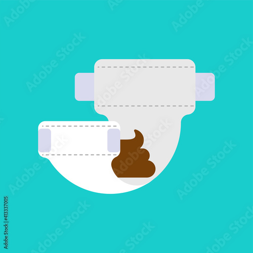 Dirty Diaper isolated. Baby nappy. infant underpants vector illustration
