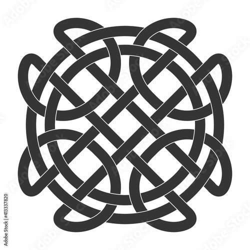 monochrome icon with Celtic knot ethnic art ornaments