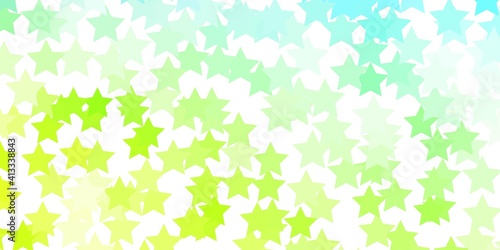Wallpaper Mural Light Blue, Green vector texture with beautiful stars. Torontodigital.ca