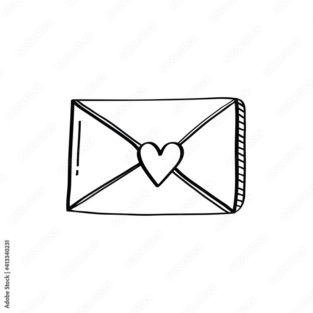 envelope with heart love doodle style icon vector illustration design envelope with heart love doodle style icon vector illustration design