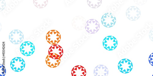 Light blue, red vector background with spots.