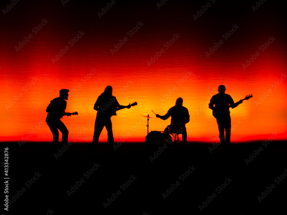 Fototapeta premium Band Silhouette