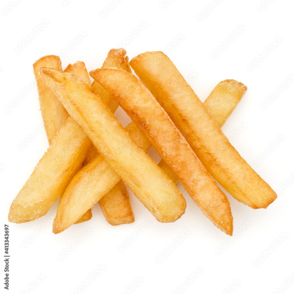 French Fried Potatoes isolated on white background French Fried Potatoes isolated on white background