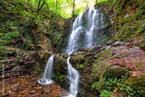Fototapeta Naklejka Na Ścianę i Meble -  Waterfall in the forest of Kolesino village, North Macedonia
