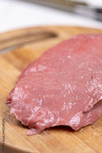 Fresh Raw Pork Meat sliced and ready for cooking