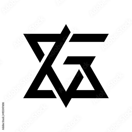 Letter GG triangle logo template