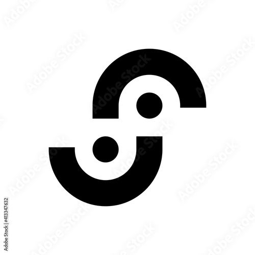 Letter SJ JS initial logo template