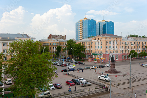 Rostov-on-Don - Cathedral Square and a monument to Dmitry Rostovsky. 