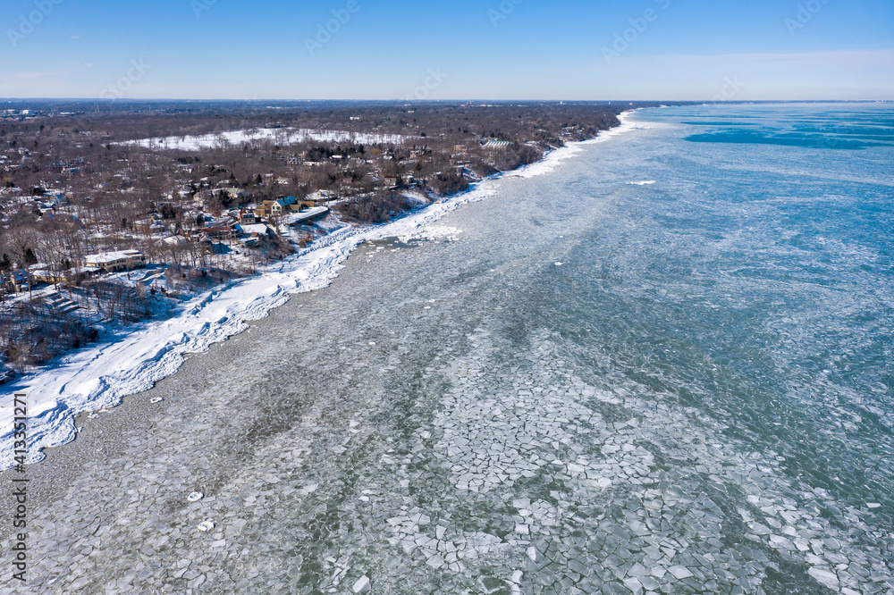 Icy Lake Michigan Aerial Icy Lake Michigan Aerial