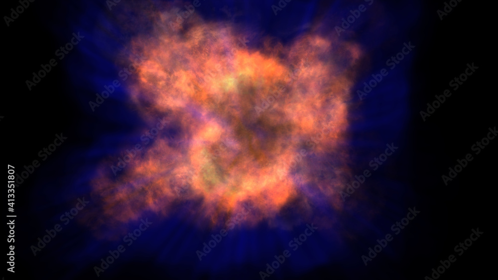 Fototapeta premium fire flame explosion in space