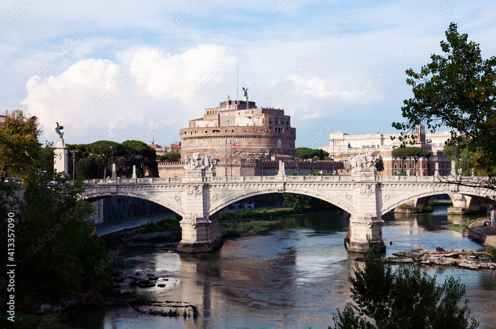 Angel castle in Rome, bridge, Castel Sant'Angelo